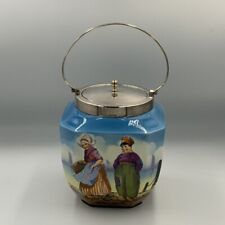Avon Flosmaron Pottery Biscuit Barrel Dutch Figures Harbour Scene