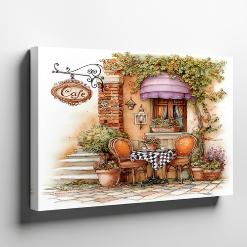 Charming outdoor cafe scene - cafe,