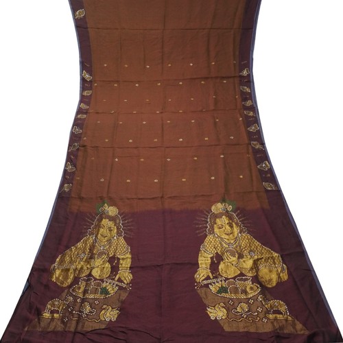 Vintage brown sarees 100 - brown, pure