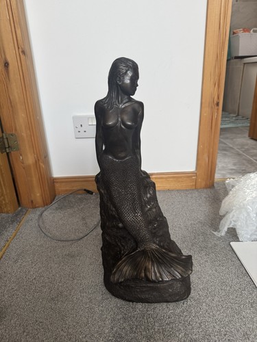 Metal mermaid statue 48cm - metal,
