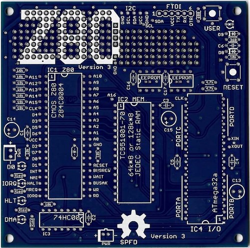 Z80 chip mbc ver pcb - 4-chip, ver.3
