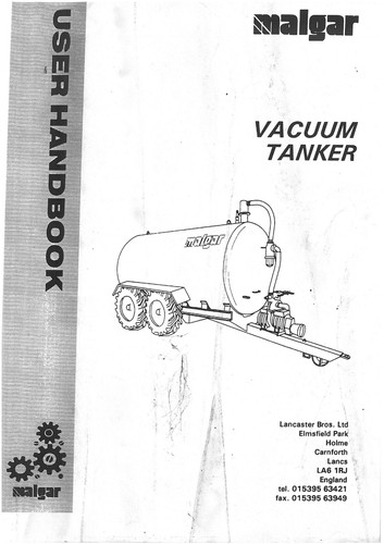 Malgar vacuum tanker operators - tanker,
