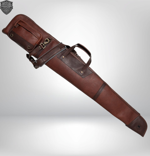 Leather shotgun slip case - leather,