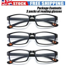 3 Pack Mens Reading Glasses Spring Hinges Business Metal 1.5 2.0 2.5 3.0 3.5 uk