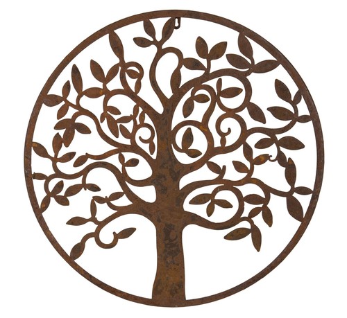 Rustic round steel tree screen - steel,
