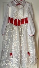 White Mary Poppins Dress With Hat Disney Age 7-8 World Book Day Fancy Dress Kids