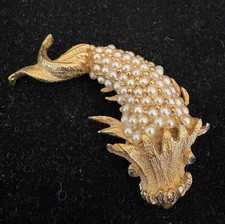 Vintage pearl rhinestone - pearl, gold