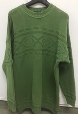 Men’s Vintage Sweater Shop Chunky Knit Jumper - Cotton/Acrylic -Green- Large??