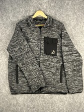 Livergy Men’s Fleece Jacket XL Grey Full Zip Knit Effect Pocket Casual Outdoor