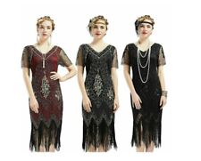 New Great Gatsby Costume 1920's Cocktail Party Sequin Fringe Flapper Dress*