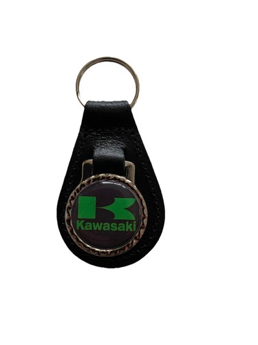 Black leather keyring fob - leather,