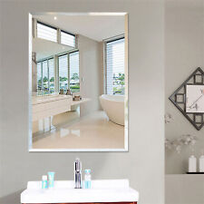 Plain Rectangle Bathroom Mirror Frameless Wall Mounted Bevelled Self Adhesive
