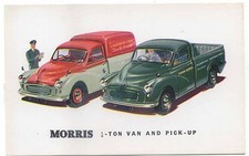 Morris ¼ Ton Van & Pick-up Original colour Factory issued Postcard Morris Minor