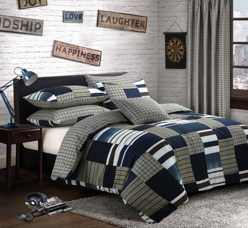 Blue check patchwork - check,
