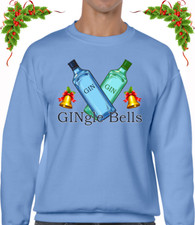 GINGLE BELLS CHRISTMAS JUMPER SWEATER FUNNY DRINKING JINGLE BELLS GIN FUN