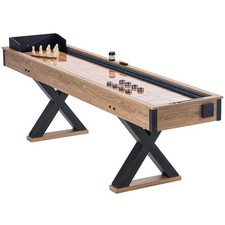 9 ft Shuffleboard Table 2 in 1 Shuffleboard and Bowling Combo Game Set
