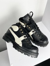 Puma Rudolf Dassler Schuhfabric Platform Boots Size 5 US, 37 EU Black Leather