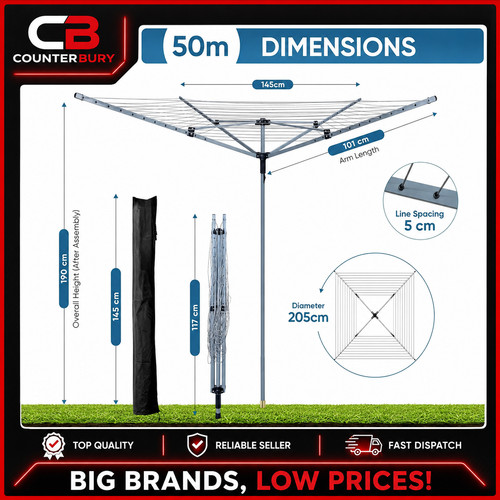 50m rotary airer dryer - 50m, cover