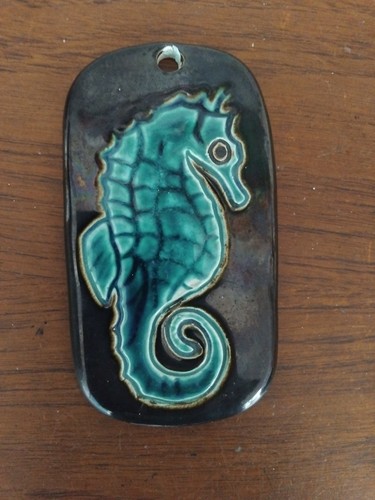 Cornwall pottery seahorse wall - seahorse,