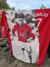 Vintage Ronaldo Manchester United Fabric Duvet Cover Upcycle Or Craft