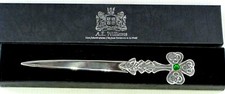 Shamrock Letter Opener Fine English Pewter by A E Williams Birmingham Boxed