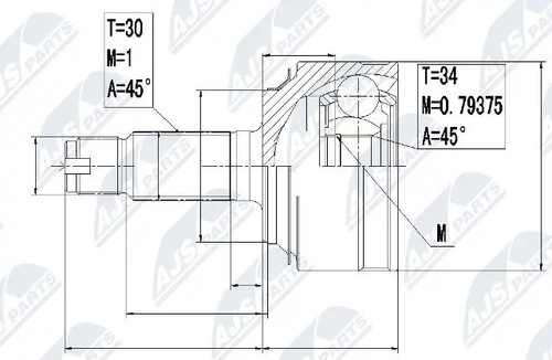 Driveshaft joint front axle - front,