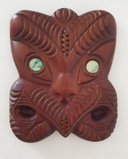 Hand-Carved Maori Tiki New Zealand Wall Hanging