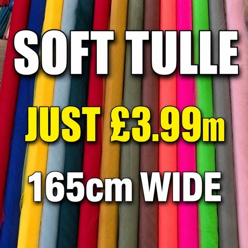 Coloured soft tulle 165cm - soft, wide