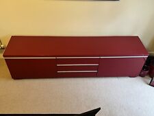 BESTÅ BURS TV bench, high-gloss Red 