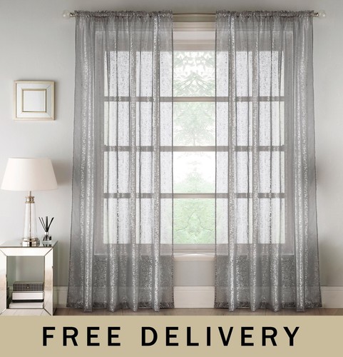 Grey sheer glittery metallic - sheer,