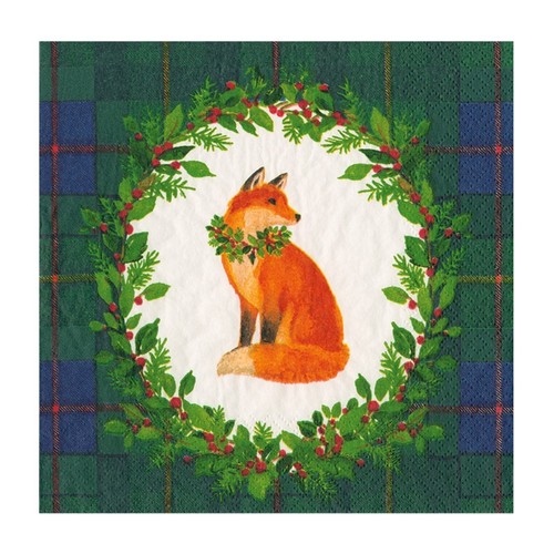 Tartan fox blue green - fox, blue/green