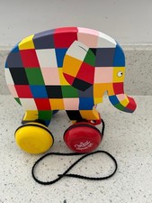 Elmer the Patchwork Elephant Wooden Pull-Along Toy