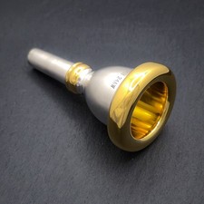 Vincent Bach 24AW Tuba Mouthpiece Brushed Satin finish with 24ct Gold Rim & Cup.
