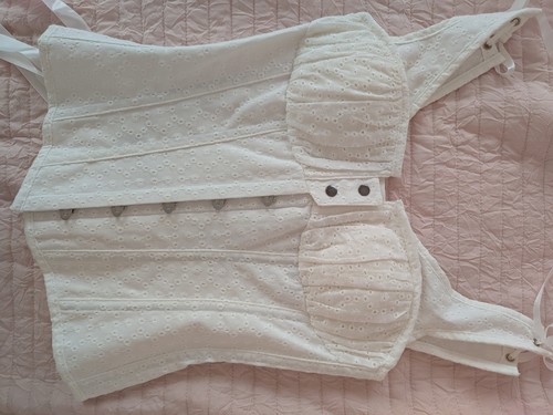 White broderie anglaise cotton - white,