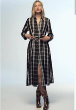 Zara CHECKED MIDI SHIRT DRESS midi, maxi, Kaftan, Tunic, dress, Size M NEW