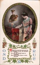 WWI Sweetheart Postcard Fond & True Printed postcard Valentines series unposted