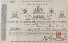 Rare 1921 benson uk - j, w