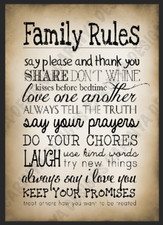 Funny Family Rules Metal Sign