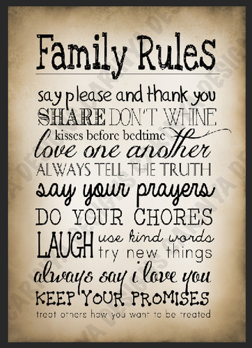 Funny family rules metal - funny,