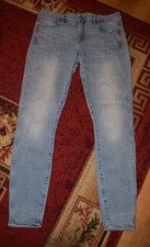 Ladies G Star Raw 3301 light blue skinny stretch jeans low rise W32 L29 sz 12 14
