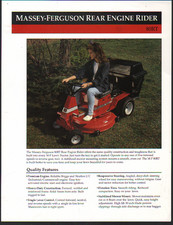 Massey-Ferguson "80RT" Rear Engine Ride-on Lawn Mower Brochure Leaflet