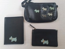Genuine RADLEY BAG ACCESSORIES- Passport /coin/clutch, Black Leather Bundle x 3