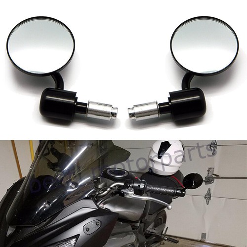 Pair black motorcycle round - black,