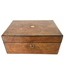 Victorian Burr Writing Slope Parkins & Gotto Oxford London for Restoration