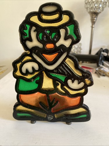Vtg clown glass art - vtg,