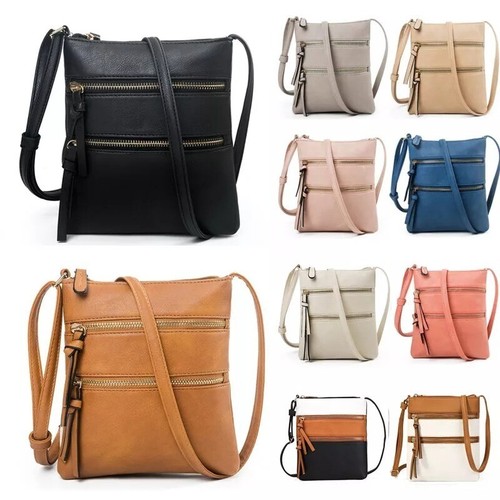 Ladies zip crossbody messenger - ladies,