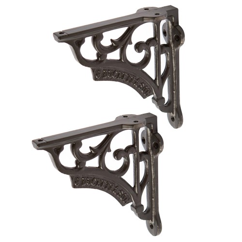 Ornate iron shelf bracket - iron,