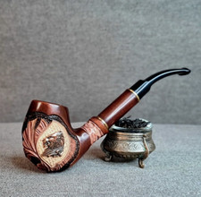 Long Pipe Lion Wood carved