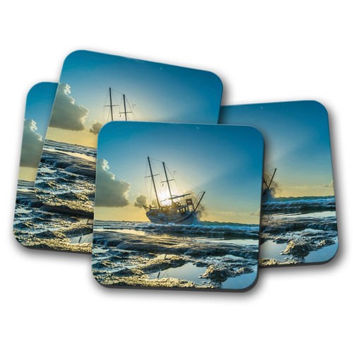 Set sailing yacht coaster - sailing,
