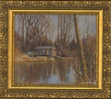 Lawrence Spence (1932-2017) - 20th Century Oil, Lakeside Cabin